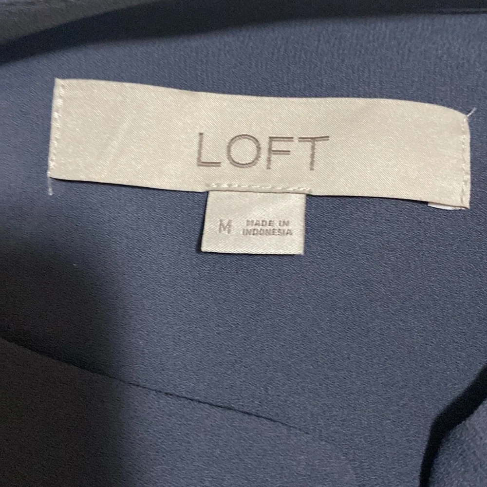 Loft Dark Gray Long Sleeve Button Down Blouse - Picture 6 of 9